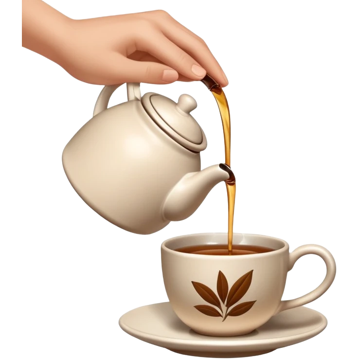 a hand clocking that tea emoji