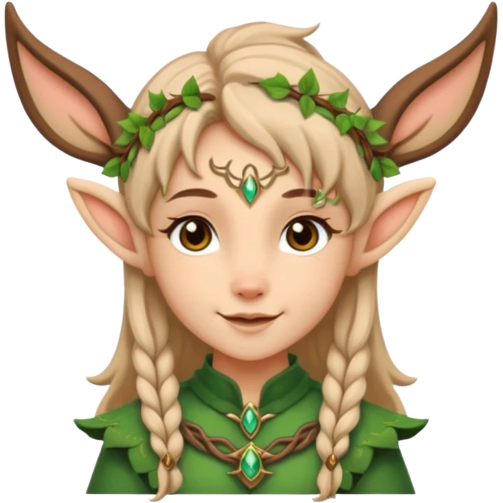 Cute Druid human like fawn with elf ears emoji