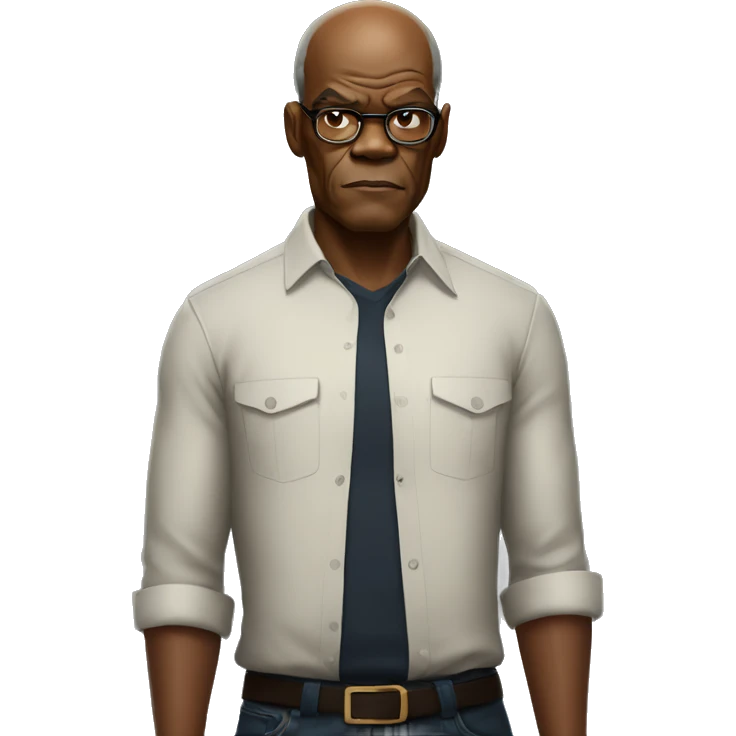 samuel l jackson serious wearing shirt emoji