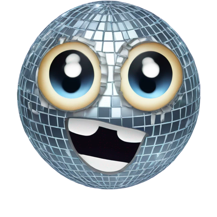 A disco ball with eyes emoji
