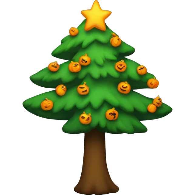 Make me a cute Halloween Christmas tree emoji