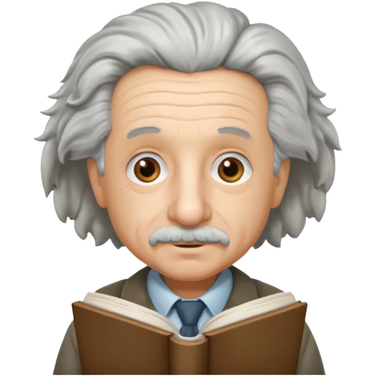 Albert Einstein holding emoji