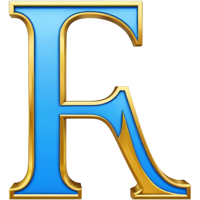 Bold Blue-Gold Font Big Capital “I” Letter  emoji