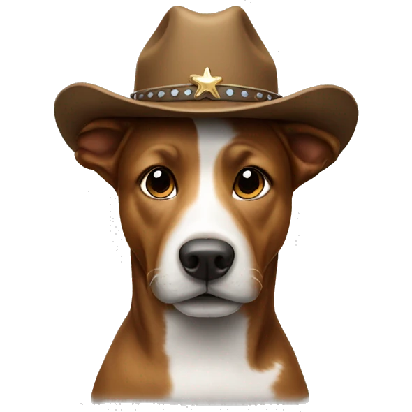 Dog wearing cowboy hat emoji