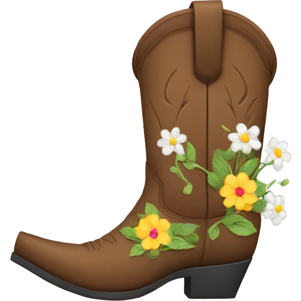 Cowboy boots with flowers in the shoe emoji