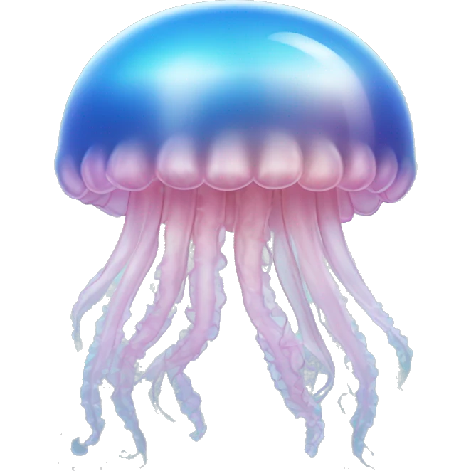 light pink and blue realistic jellyfish  emoji