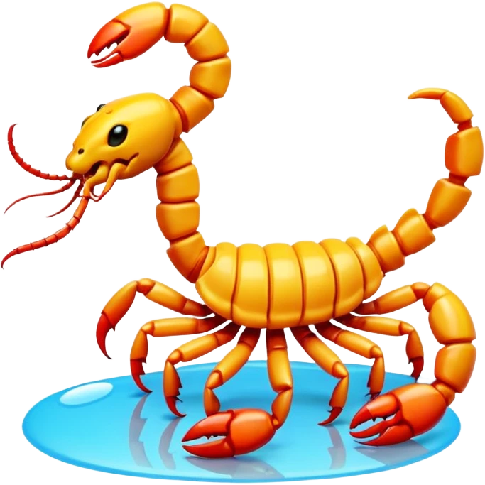 A 3D cartoon candy with a small scorpion inside, bright colors, clear reflection, realistic Memoji-style. emoji