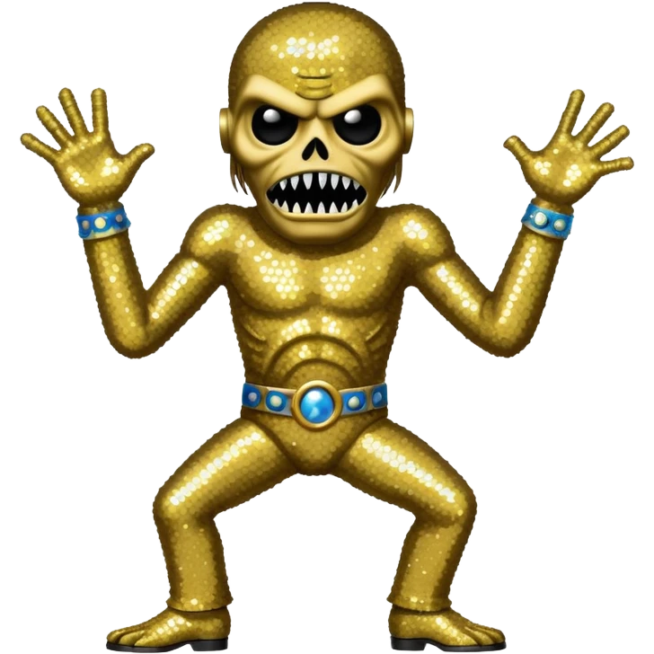 iron maiden monster eddie elegante glamour sparkle dance emoji