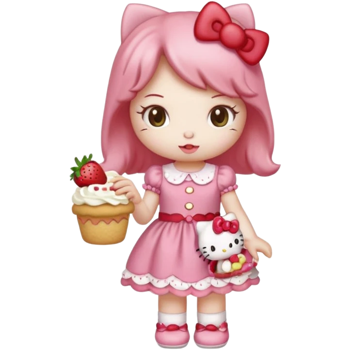 hello kitty strawberry shortcake pink emoji