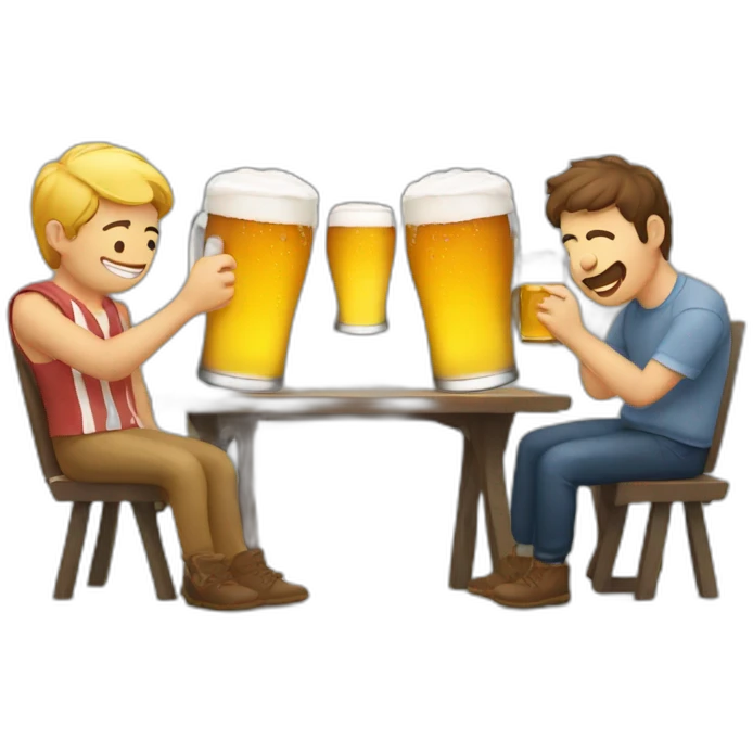 drinking beer with friends emoji