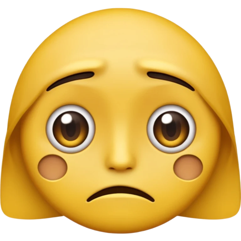 darkened yellow emoji face with wide, sad eyes and a frown, Android Color Emoji style emoji