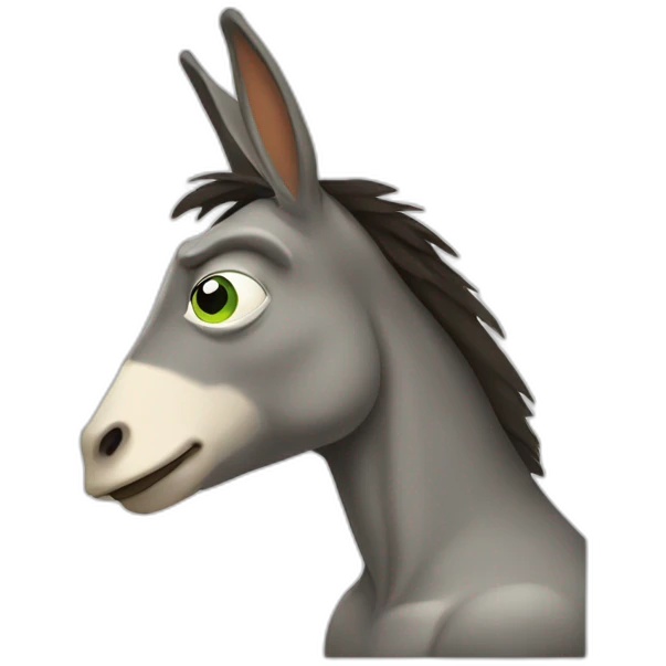 donkey with the face of pepe the frog in semi side view emoji