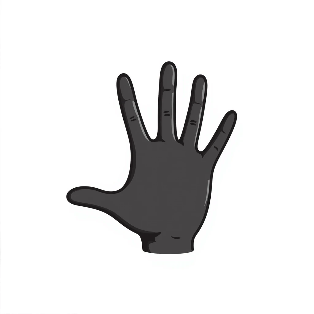 stylized symmetrical hand in doodle style, square format, suitable as emoji for music marketing course cover emoji