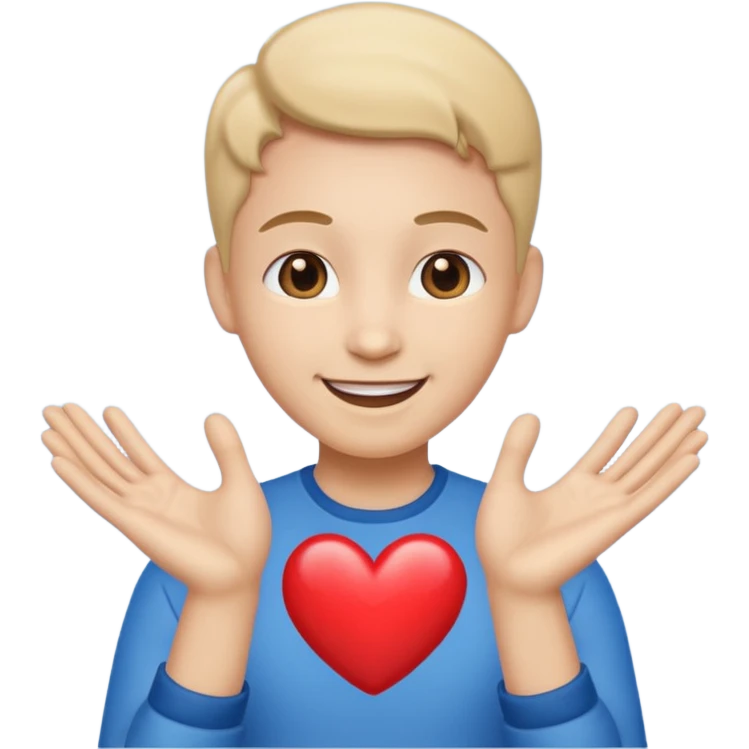 Happy face with heart hands  emoji