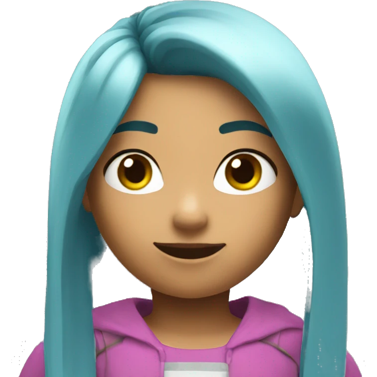 Girl playing roblox emoji