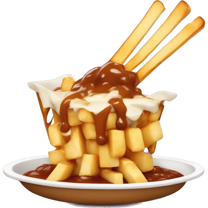 Poutine qui mange une poutine emoji
