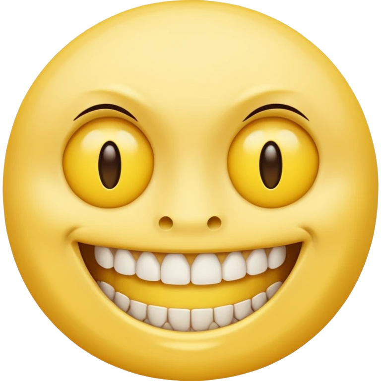 creepy smile lots of teeth built like regular yellow smile remake the second one but sad emoji