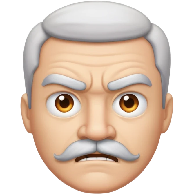 angry face with mustache emoji