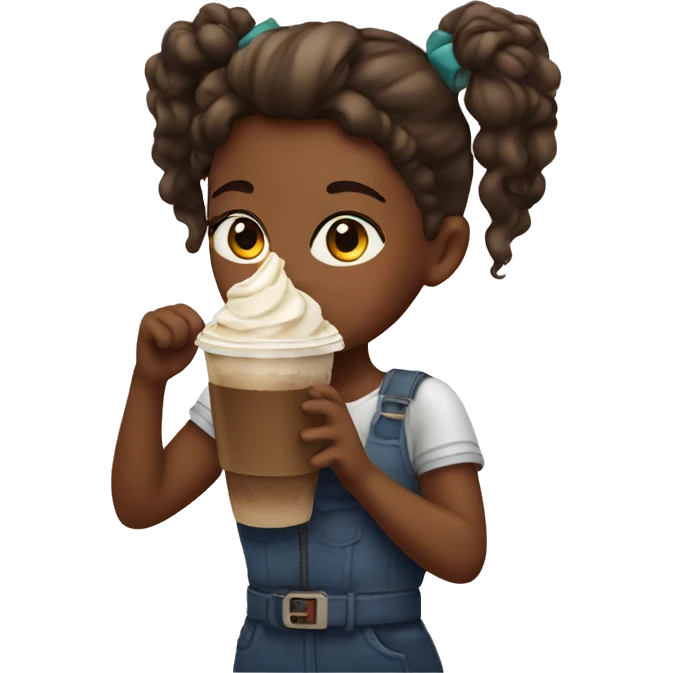 Girl drinking a frappe emoji