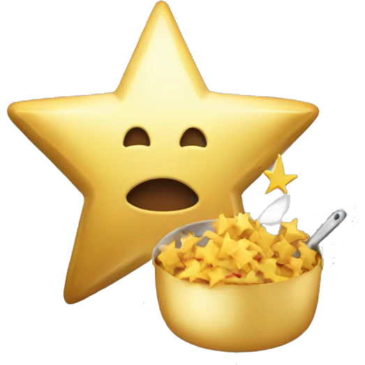 gold star eating a cooking  emoji