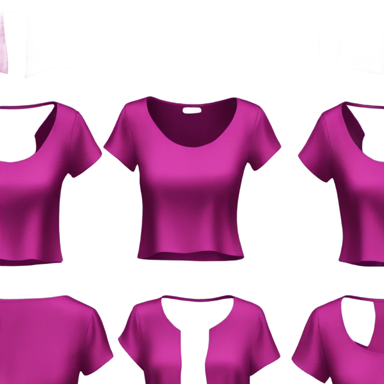 Realistic magenta cut out silk crop top blouse. emoji