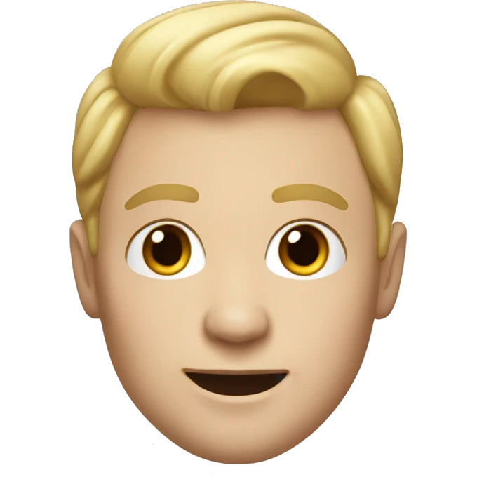 blonde memoji man, ultra realistic emoji