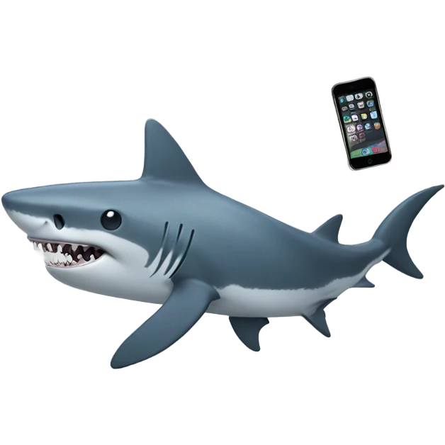 Shark talking on phone  emoji