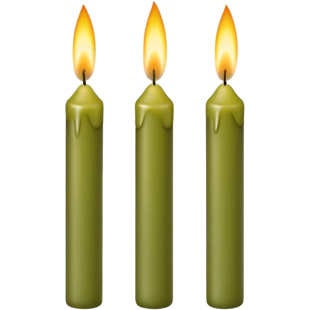 Olive color candles emoji