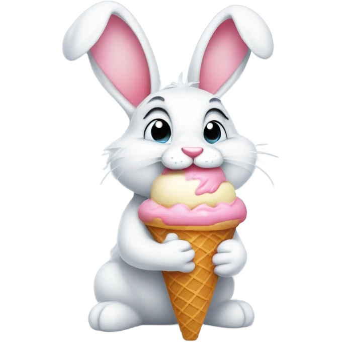 bunny eating ice cream emoji