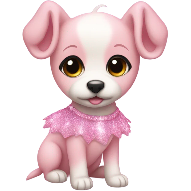 Pink ombre puppy with a ballet outfit and glitter  emoji