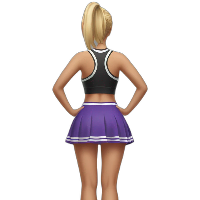 Back view Full body curvy beauty cheerleader short skirt skirt emoji