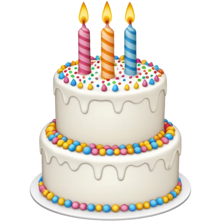 un gateau d'anniversaire en ligne blanche emoji