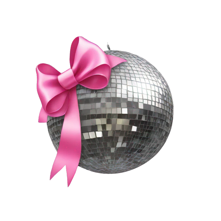 Disco ball with pink bow emoji
