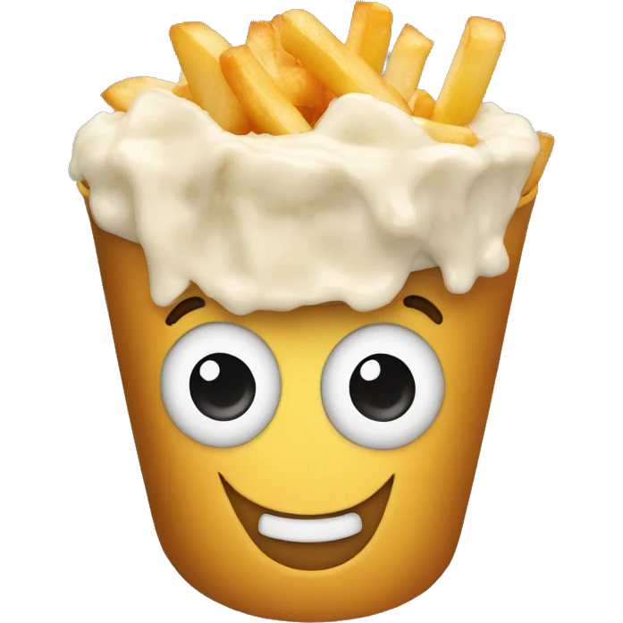 Poutine qui mange une pomme emoji