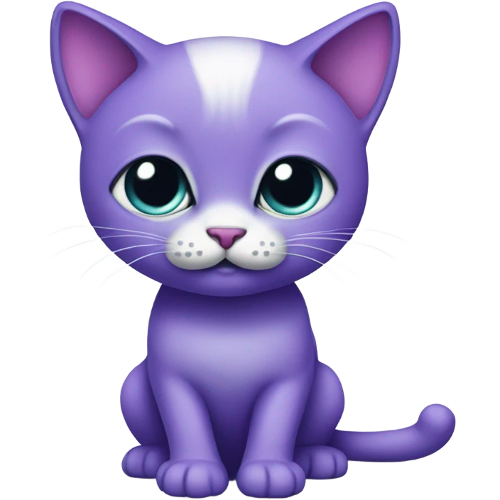 A cute purplr kitty with 1 eye emoji