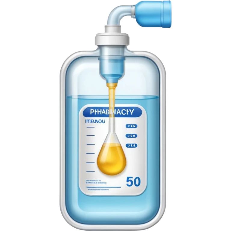 Hospital Intravenous fluid bag filled with 500ml, pharmacy label emoji