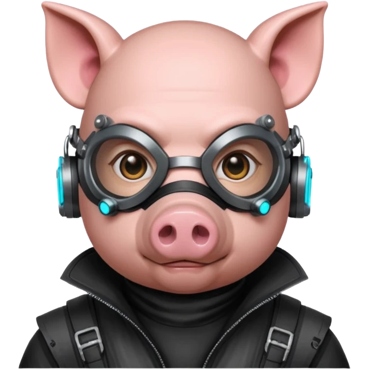 cyberpunk wearring pig emoji