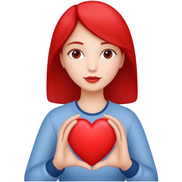 A single woman with heart in his hand  emoji
