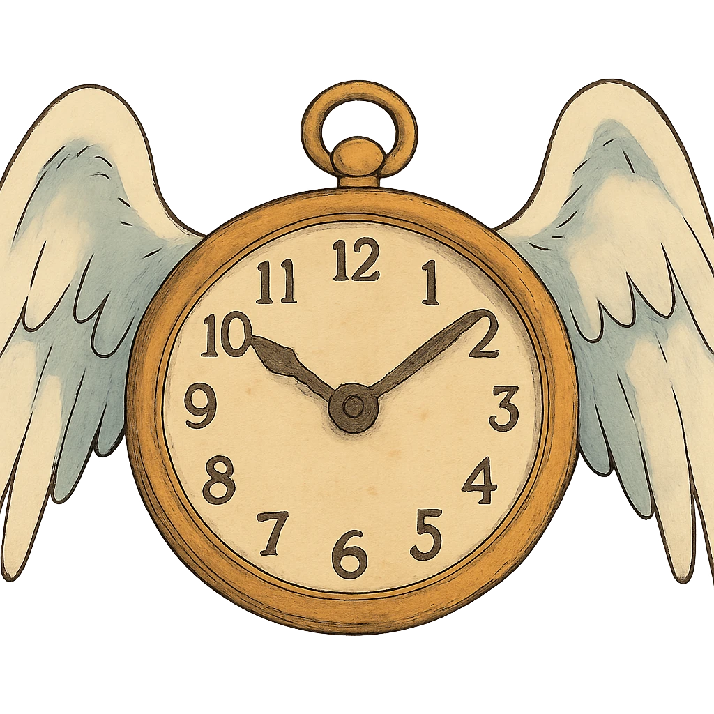 clock with angel wings in ghibli style emoji
