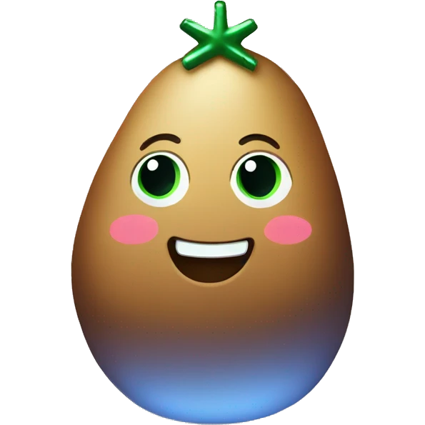 A cute Christmas potato with Christmas lights on him emoji