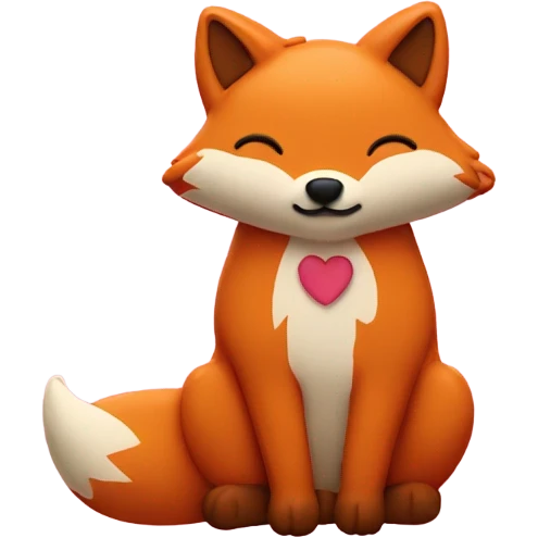 cookie heart with fox emoji
