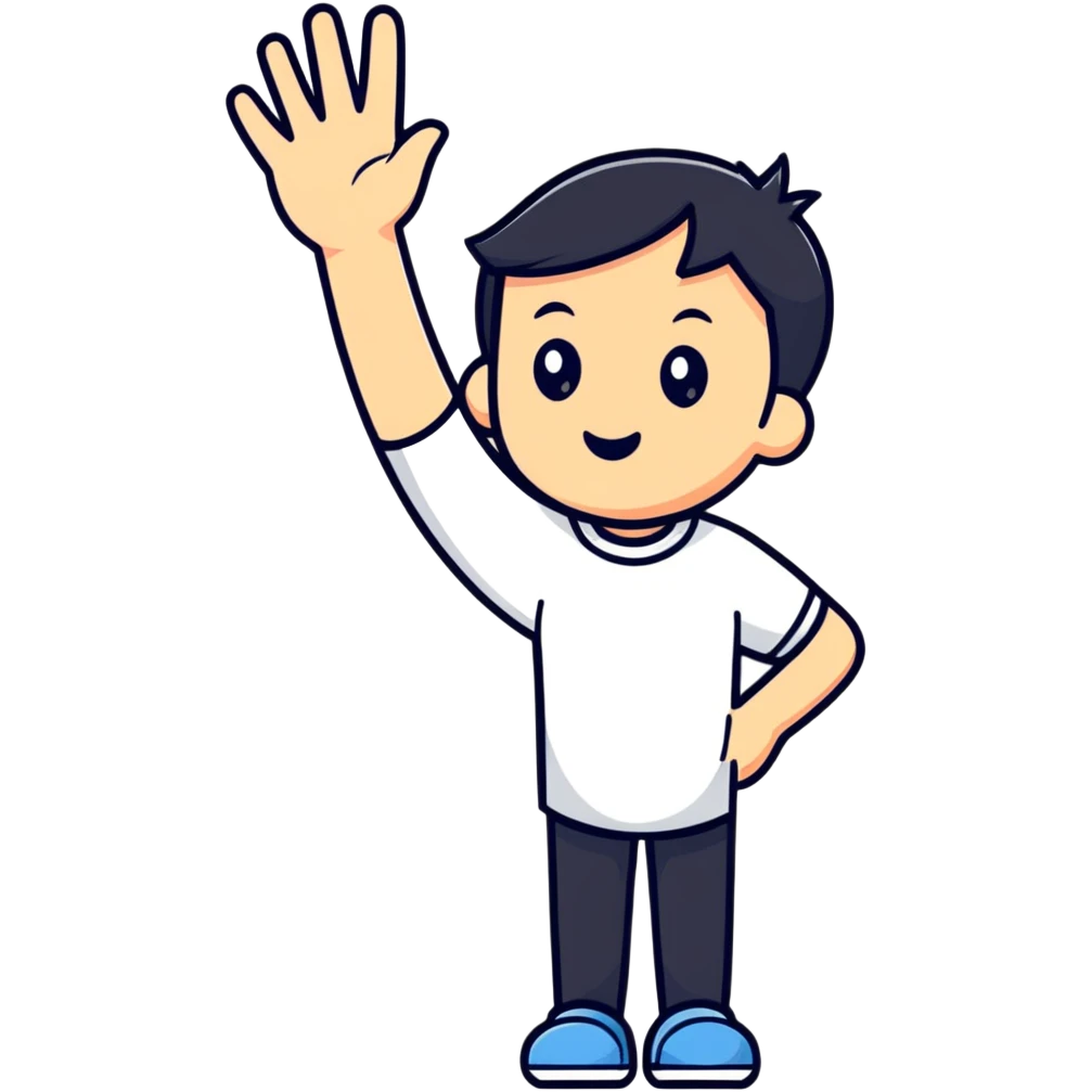friendly person waving emoji