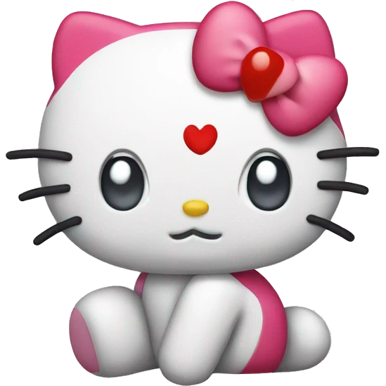 hello kitty with heart emoji