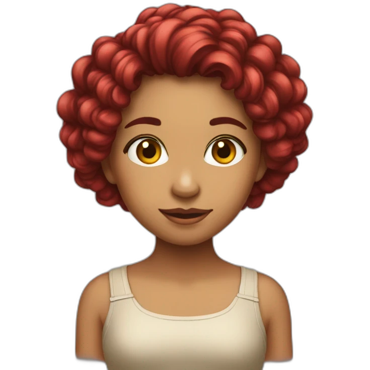 Menina cabelo vermelho apaixonada emoji
