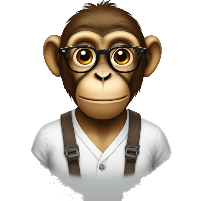 monkey wearing nerd glasses emoji