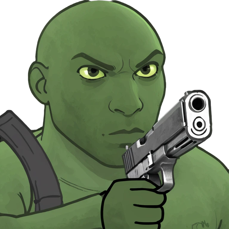 Black man with gun emoji