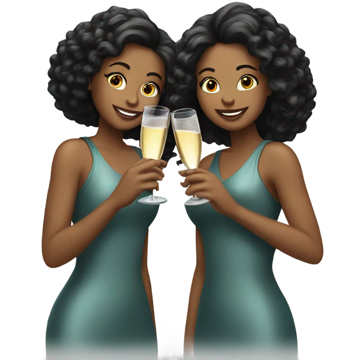 Two girls having champagne  emoji