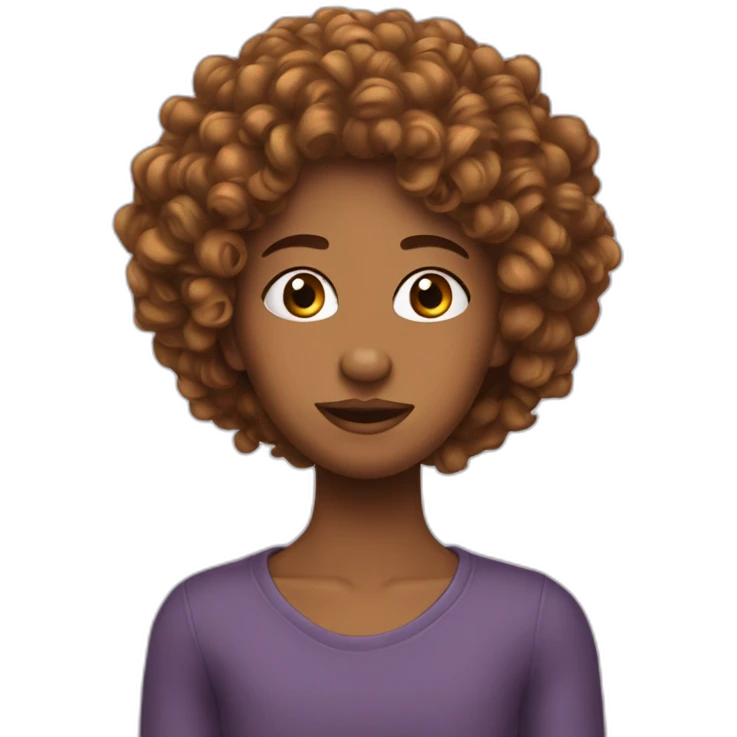 metisse cheveux bouclés longs emoji