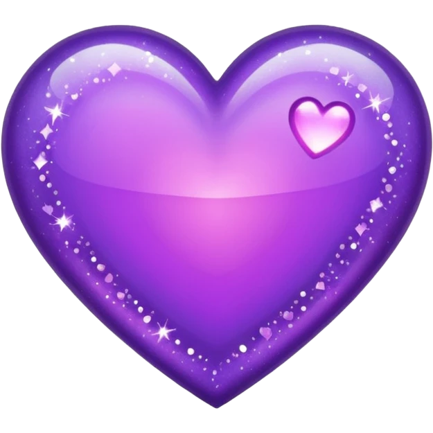glitter purple and cian heart emoji