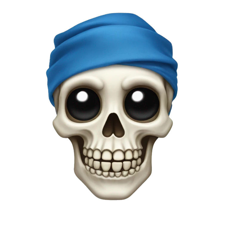 skeleton with blue bandanna  emoji